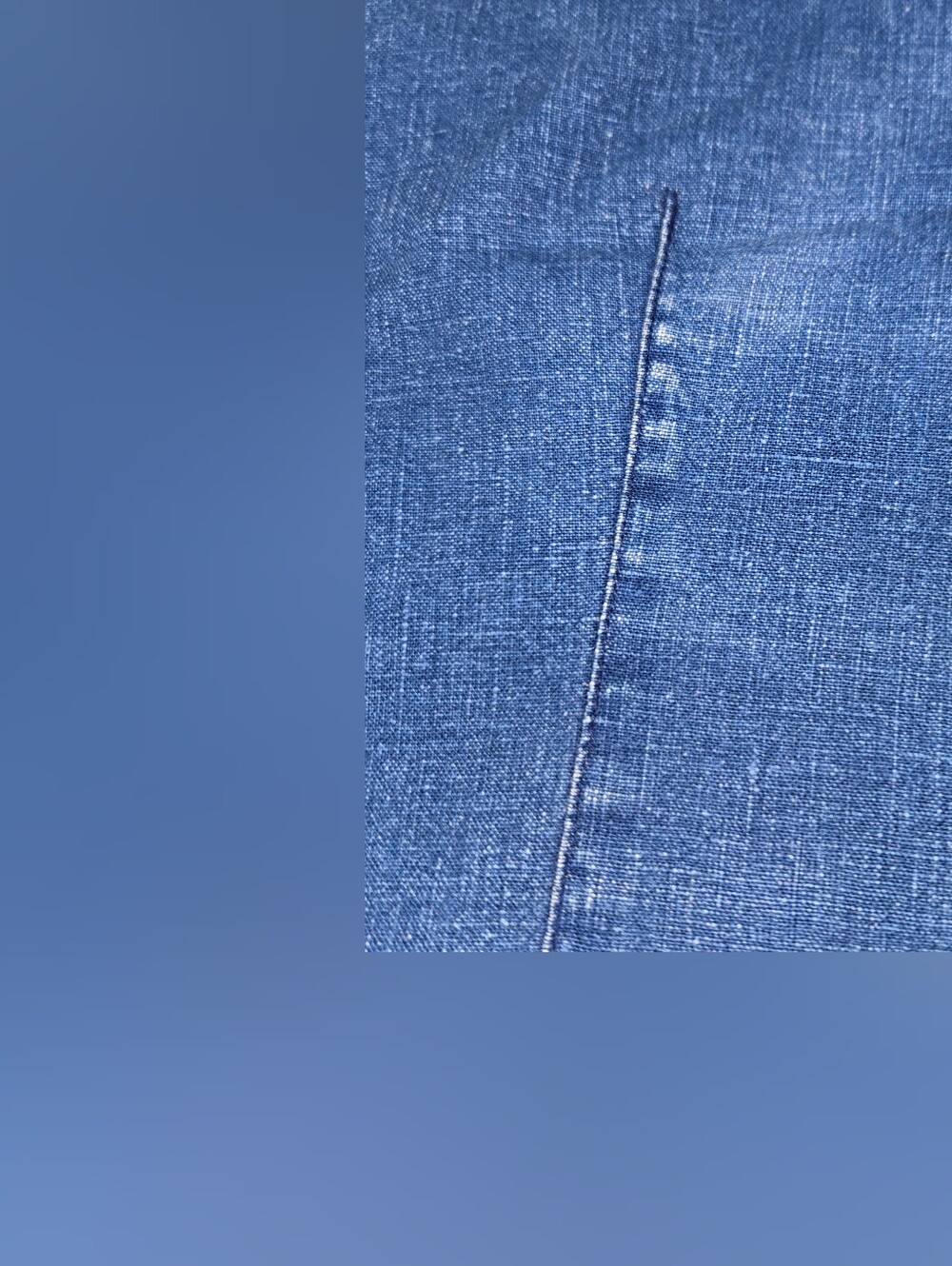 Vintage Requirements Scoop Neck Button Front Linen Cotton Blend Large Denim - Picture 5 of 7